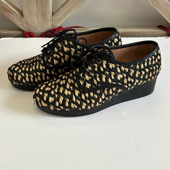 Robert Clergerie Lisa Woven wedge platform oxfords - Picture 2 of 4
